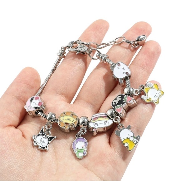 Silver Plated Sanrio Hello Kitty Character Themed Charm Bracelet - Picture 5 of 7